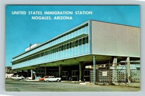 Nogales AZ-Arizona, United States Immigration Station, Chrome Postcard