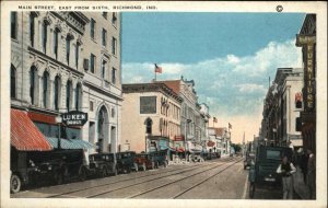 Richmond Indiana IN Main Street Scene Vintage Postcard