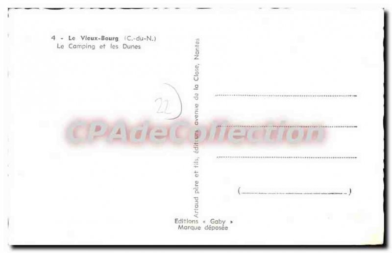 Old Postcard OLD TOWN dunes camping