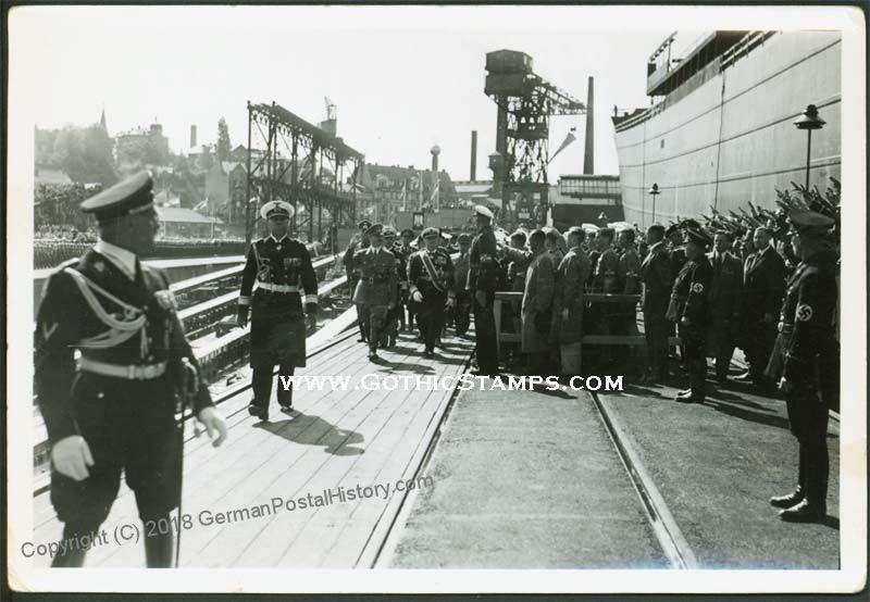 Hitler von Horthy Dedicating Navy Ship Prinz Eugen Photo Lot 40943