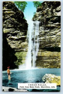 1957 Morrilton Arkansas Postcard Cedar Falls Petit Jean State Park Trails Water