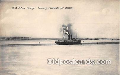 SS Prince George Yarmouth for Boston USA Ship Unused 