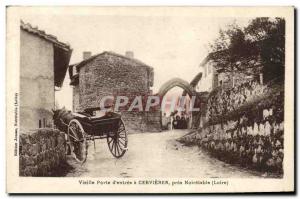 Old Postcard Old door entry has GErvieres near Noiretable