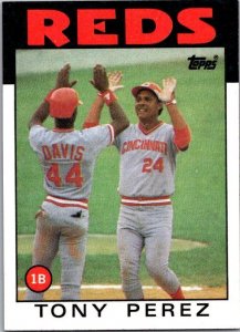 1986 Topps Baseball Card Tony Perez Boston Red Sox sk2631