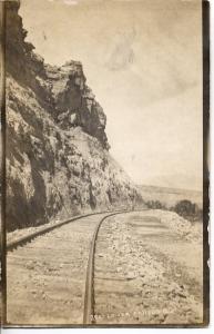 REAL PHOTO POSTCARD LOWER CANYON COLORADO RAILROAD RPPC