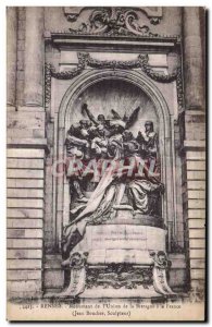 Old Postcard Rennes monument of the Union of Brittany to France