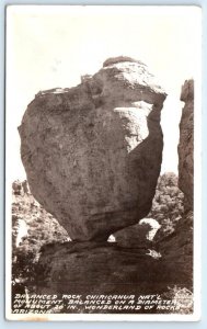 RPPC CHIRICAHUA NATIONAL MONUMENT, AZ ~ Frasher ~ BALANCED ROCK c1930s  Postcard
