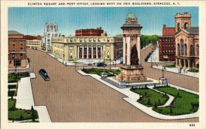 Clinton Square Post Office Erie Boulevard Syracuse New York N.Y. Postcard Vtg 