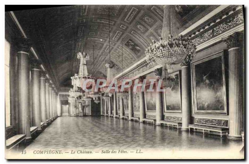 Old Postcard Compiegne Chateau Salle Des Fetes