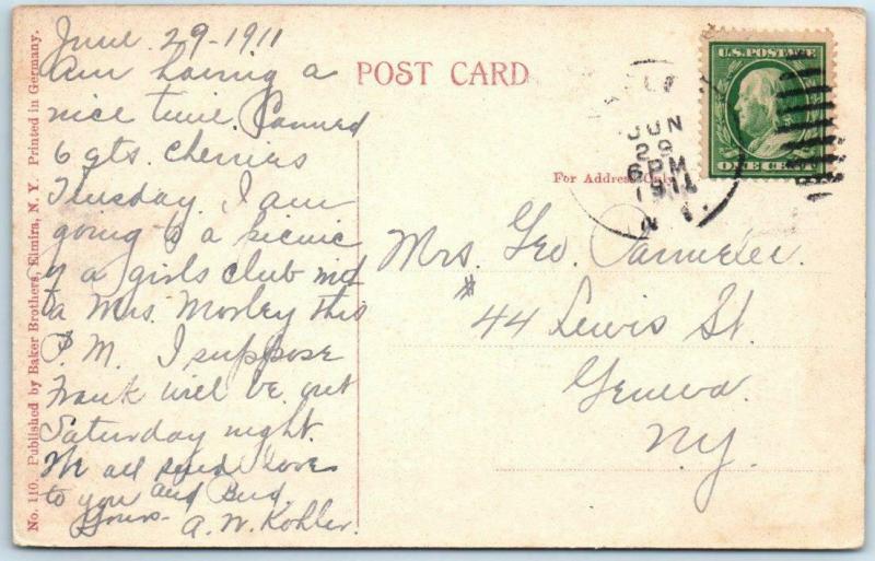 NAPLES, New York  NY    M.E.  CHURCH  1911  Ontario County  Postcard