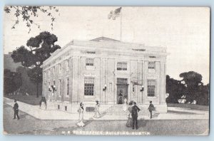 Austin Minnesota  M Postcard Post Office Exterior Building 1913 Vintage Antique