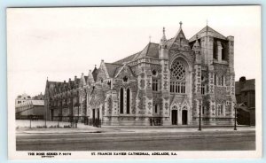 RPPC ADELAIDE, Australia ~ Church ST. FRANCIS XAVIER CATHEDRAL c1940s Postcard