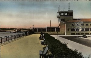 Lisboa Portugal Aeroporte Airport Tinted Real Photo Vintage Postcard