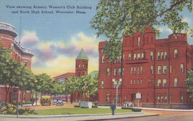 Massachusetts Worcester Armory Women's Club Building and North High School