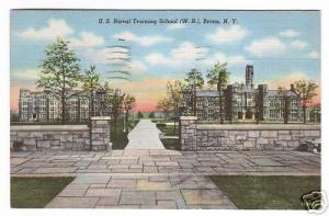 US Naval Training School Bronx New York 1944 postcard