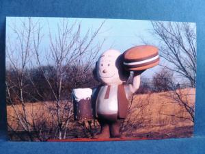Postcard IA Mr Root Beer Statue American Root Beer Tasters Association