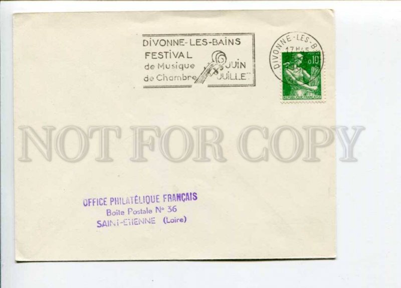 292356 FRANCE 1962 year First Day COVER Divonne-les-Bains music festival