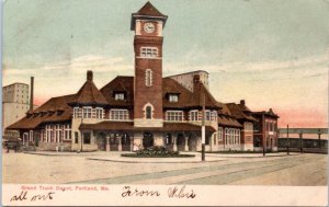 Postcard Train Station ME - Grand Trunk Depot, Portland