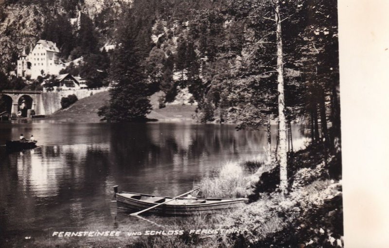 Fernsteinsee Und Schloss Fernstein Boat Lake Austria RPC Postcard