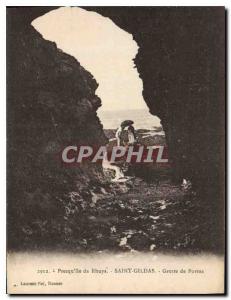 Old Postcard Presqu'ile Rhuys Saint Gildas Cave Portas
