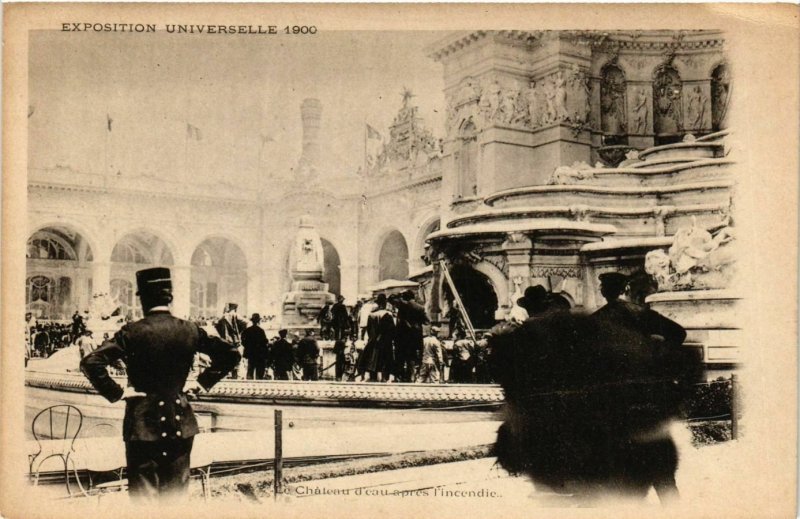 CPA PARIS EXPO 1900 Chateau d'eau apres lincendie (863063)