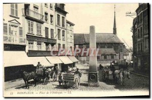 Old Postcard Honfleur Place de l & # 39Obelisque Horse