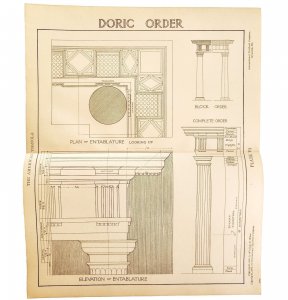Doric Column Order Drawing Examples Vignola 1904 Architecture Ephemera DWKK21