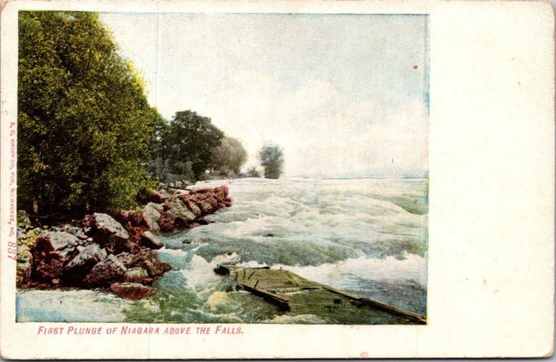 New York Niagara Falls First Plunge Of Niagara Above The Falls 1909