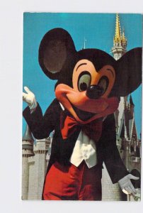 VINTAGE POSTCARD WALT DISNEY WORLD MICKEY IN FRONT OF CINDERELLA'S CASTLE #3