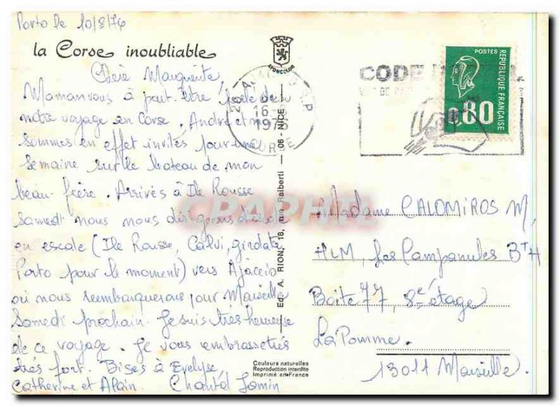 Modern Postcard Corsica unforgettable