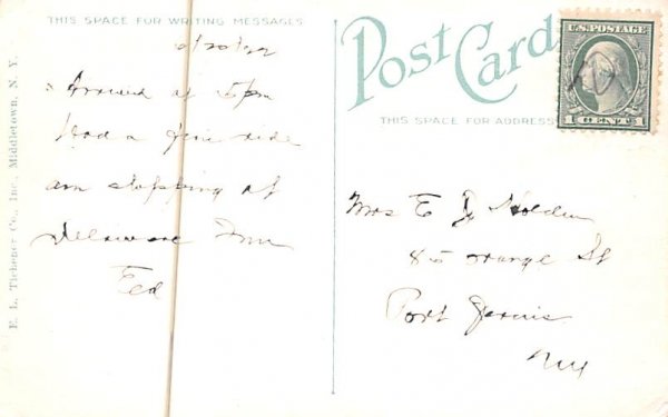 River & Bridge Hancock, New York Postcard