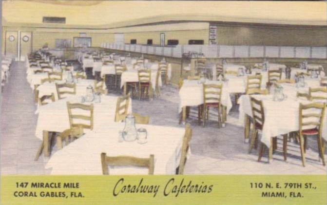 Florida MIami Coral Gables Coralway Cafeterias Interior View