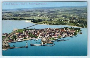 Lindau i Bodensee v Ballon des Grafen Zeppelin gesehen GERMANY Postcard