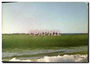 Postcard Modern Face Landes When the wave raised the sea green roof is white ...