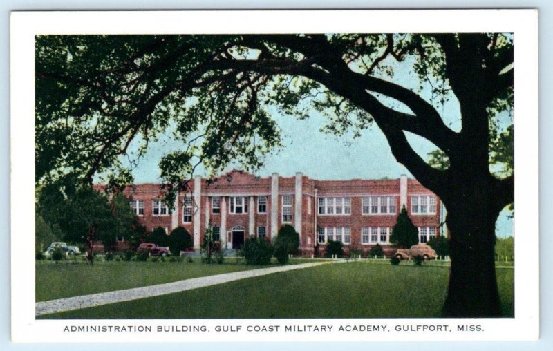 GULFPORT, Mississippi MS ~ Administration GULF COAST MILITARY ACADEMY Postcard