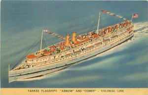 1940s Steamship Colonial Line Yankee Flagship Colorpicture Postcard 22-1662