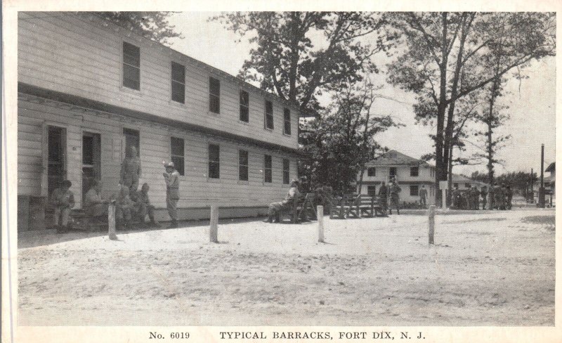 Vintage Postcard 1946 Scene Of Typical Barracks Fort Dix New Jersey NJ W.R. Pub. 