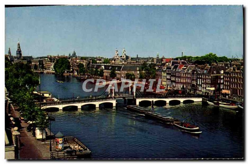 Postcard Modern Amsterdam Skinny Bridge over de Amstel
