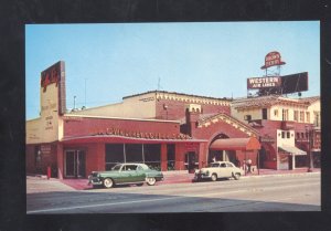 HOLLYWOOD CALIFORNIA THE BROWN DERBY RESTAURANT OLD CARS ADVERTISING POSTCARD