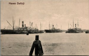 Netherlands Haven Delfzijl Vintage Postcard 04.08