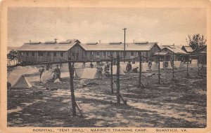 Quantico Virginia Hospital, Tent Drill, Marine's Training Camp, Postcard U12318