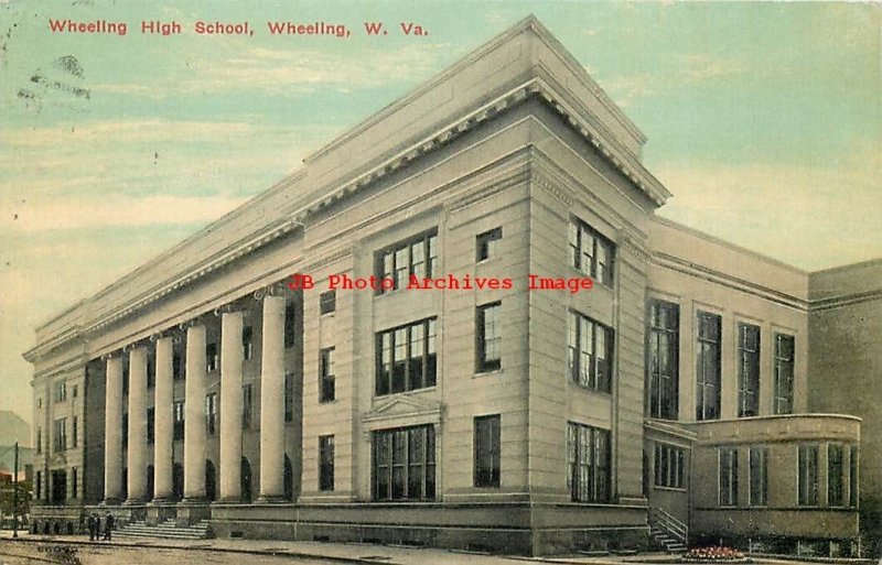 4 Postcards, Wheeling, West Virginia, High School Buildings Views