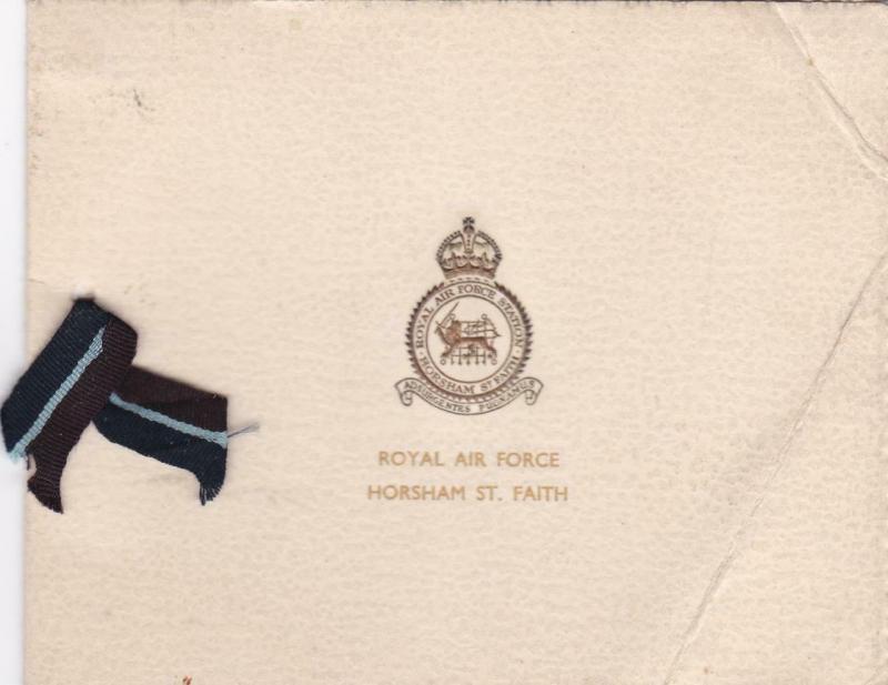 Official Greetings Card for RAF Horsham St Faith with Meteor photo inside 1940s