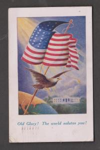 Old Glory - The World Salutes You - Mailed In England 1917