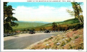 1920s Summit of the Mountain on the Lebanon Mt. Trail Massachusetts Postcard