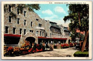 Vtg Daytona Beach Florida FL Ridgewood Hotel 1930s View Postcard