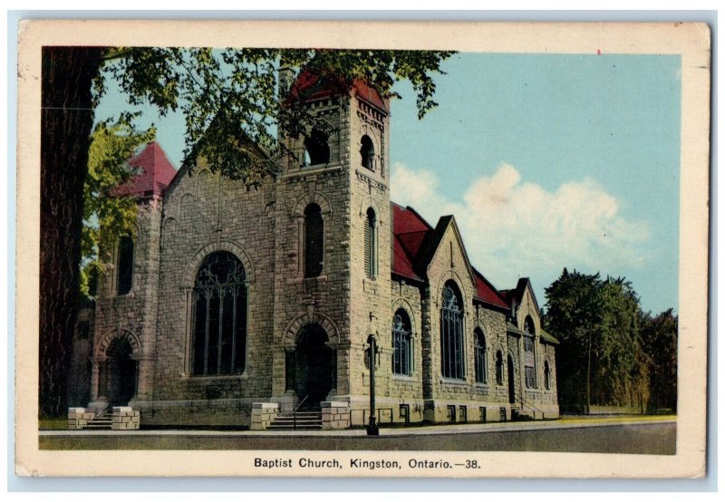 c1940's Baptist Church Kingston Ontario Canada Vintage Unposted Postcard 