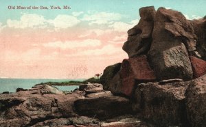 York Maine, 1911 Old Man Of The Sea Rock Formation View, Vintage Postcard