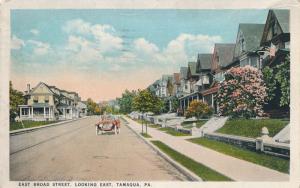 Auto on East Broad Street Looking East at Tamaqua PA Pennsylvania - pm 1926 - WB