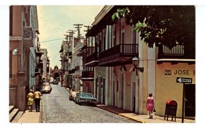 Puerto Rico - San Juan. Old Street with Cristo Chapel in Distance